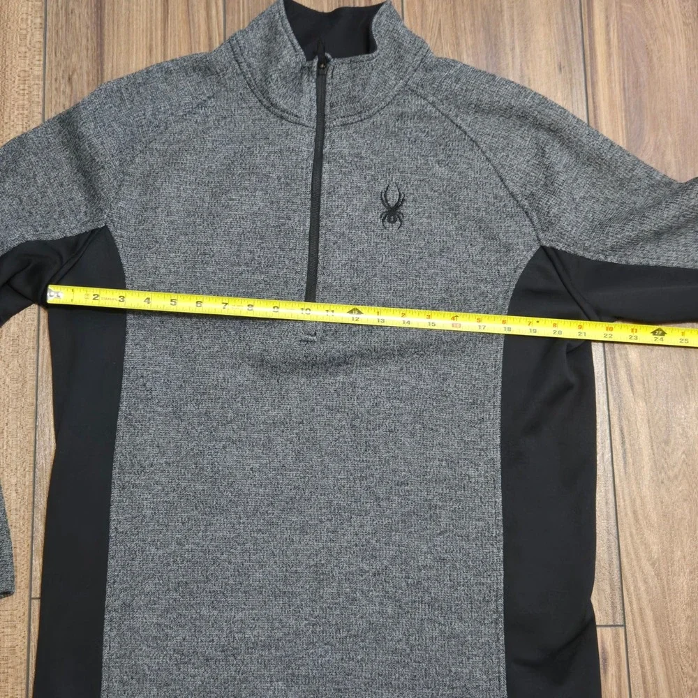 Spyder Men's Gray Black 1/4 Zip Pullover Fleece Jacket Size L